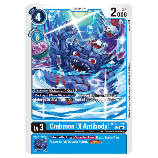 Crabmon (X Antibody) BT20-022 card from the Digimon set BT19-20: Special Booster Ver.2.5