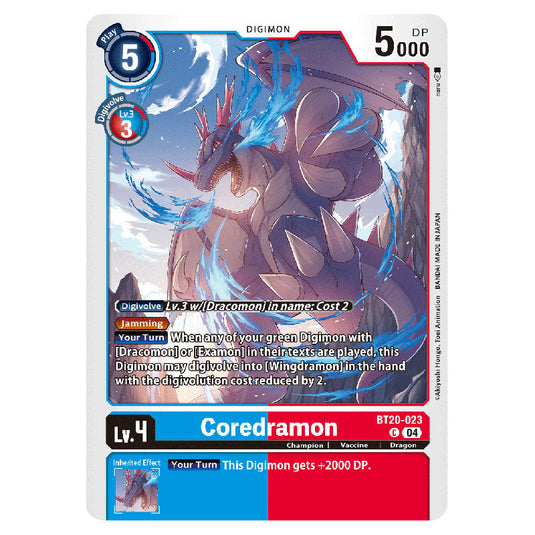 Coredramon BT20-023 card from the Digimon set BT19-20: Special Booster Ver.2.5