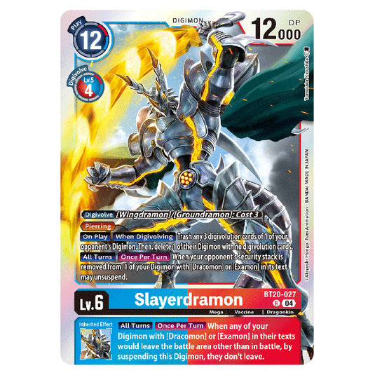 Slayerdramon BT20-027 card from the Digimon set BT19-20: Special Booster Ver.2.5