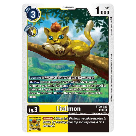 Liollmon BT20-030 card from the Digimon set BT19-20: Special Booster Ver.2.5