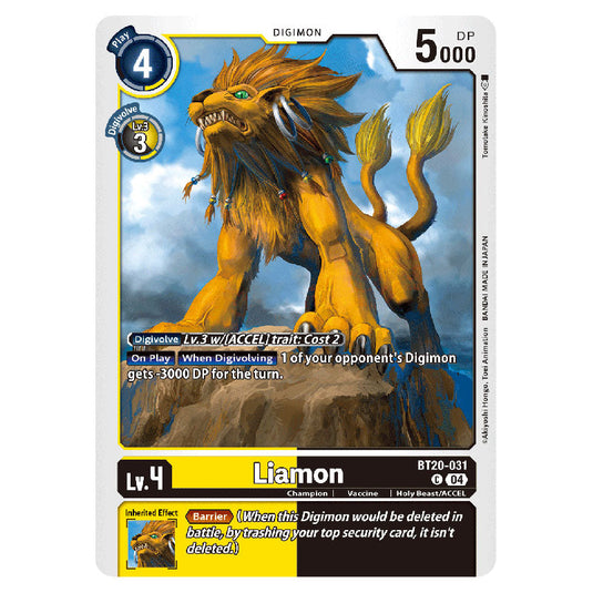 Liamon BT20-031 card from the Digimon set BT19-20: Special Booster Ver.2.5