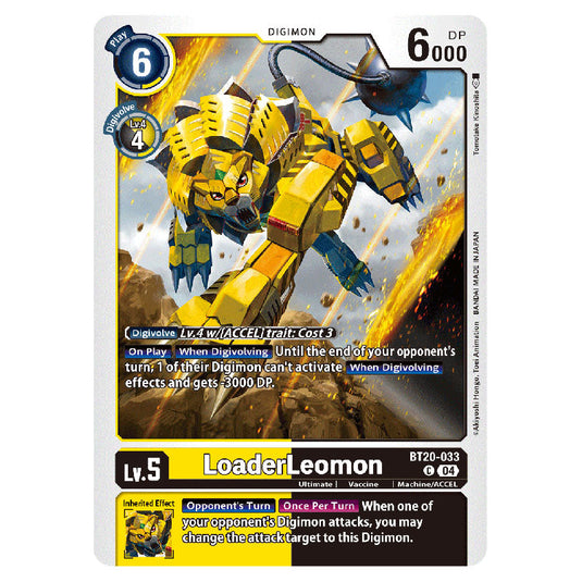 LoaderLeomon BT20-033 card from the Digimon set BT19-20: Special Booster Ver.2.5