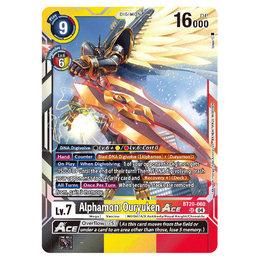 Alphamon: Ouryuken BT20-060 card from the Digimon set BT19-20: Special Booster Ver.2.5