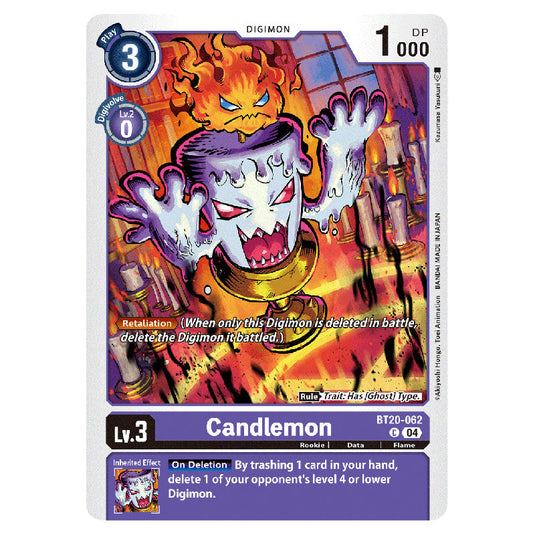 Candlemon BT20-062 card from the Digimon set BT19-20: Special Booster Ver.2.5