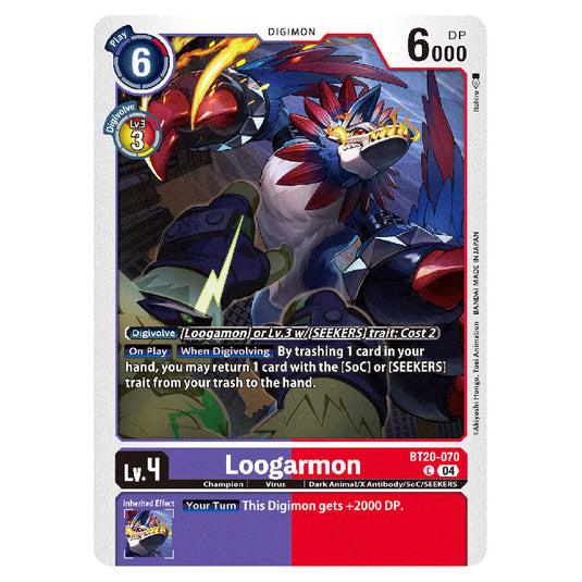 Loogarmon BT20-070 card from the Digimon set BT19-20: Special Booster Ver.2.5