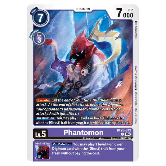 Phantomon BT20-072 card from the Digimon set BT19-20: Special Booster Ver.2.5