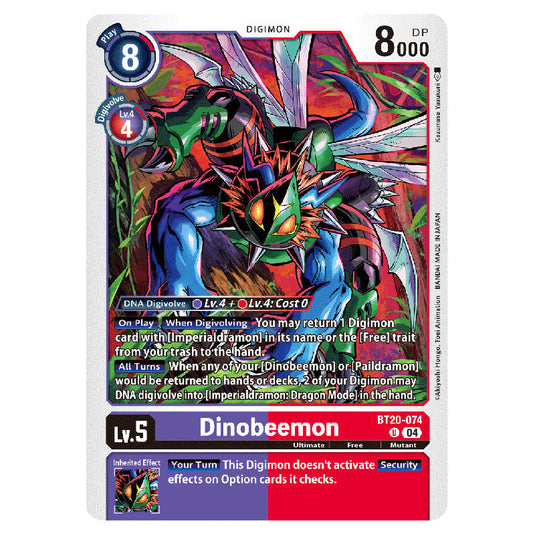 Dinobeemon BT20-074 card from the Digimon set BT19-20: Special Booster Ver.2.5