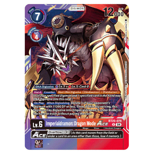 Imperialdramon: Dragon Mode BT20-076 card from the Digimon set BT19-20: Special Booster Ver.2.5