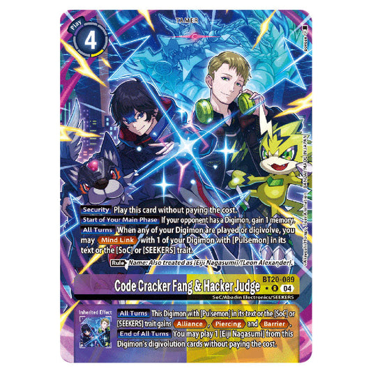 Code Cracker Fang & Hacker Judge BT20-089a card from the Digimon set BT19-20: Special Booster Ver.2.5