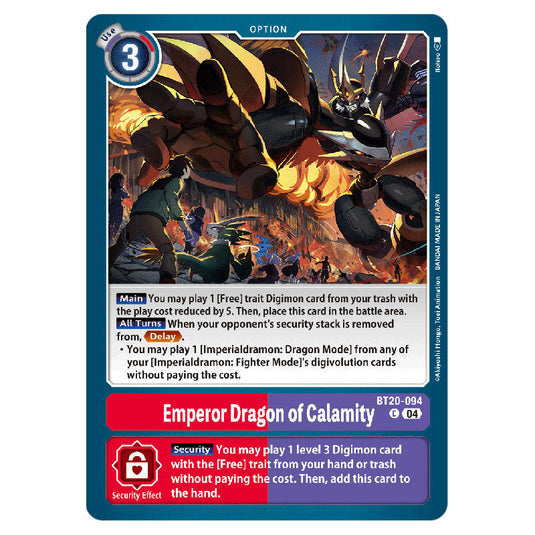 Emperor Dragon of Calamity BT20-094 card from the Digimon set BT19-20: Special Booster Ver.2.5