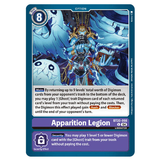 Apparition Legion BT20-098 card from the Digimon set BT19-20: Special Booster Ver.2.5