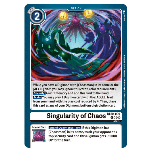 Singularity of Chaos BT20-099 card from the Digimon set BT19-20: Special Booster Ver.2.5