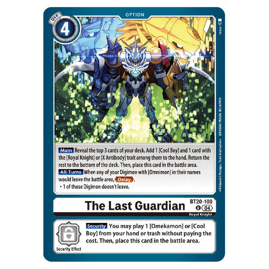 The Last Guardian BT20-100 card from the Digimon set BT19-20: Special Booster Ver.2.5