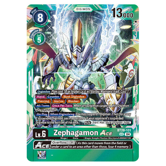 Zephagamon BT20-101 card from the Digimon set BT19-20: Special Booster Ver.2.5