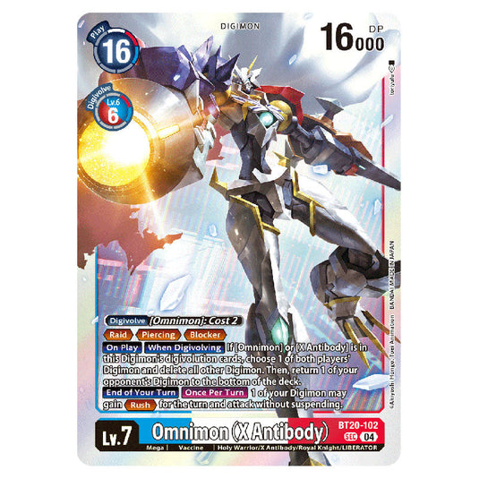 Omnimon (X Antibody) BT20-102 card from the Digimon set BT19-20: Special Booster Ver.2.5