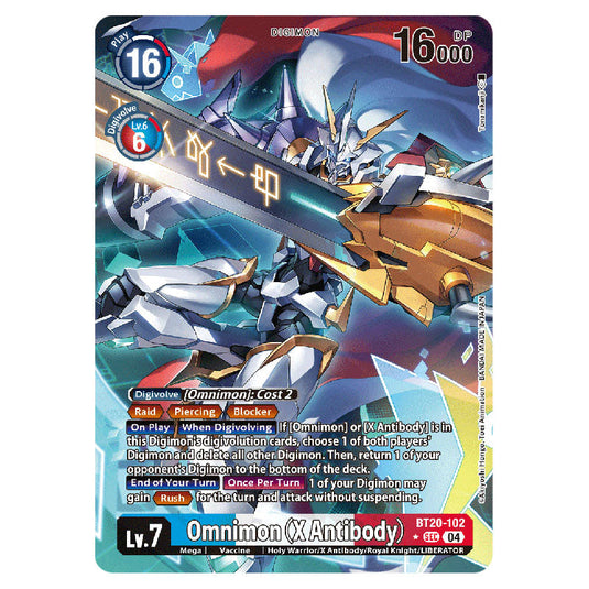 Omnimon (X Antibody) BT20-102a card from the Digimon set BT19-20: Special Booster Ver.2.5