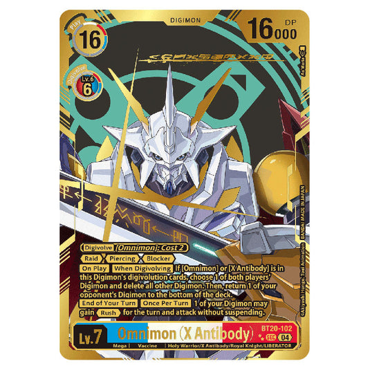 Omnimon (X Antibody) BT20-102b card from the Digimon set BT19-20: Special Booster Ver.2.5