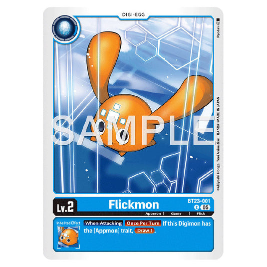Flickmon BT23-001 card from the Digimon set BT-23: Booster Hackers' Slumber