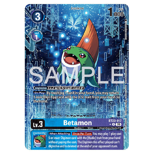 Betamon BT23-017A card from the Digimon set BT-23: Booster Hackers' Slumber