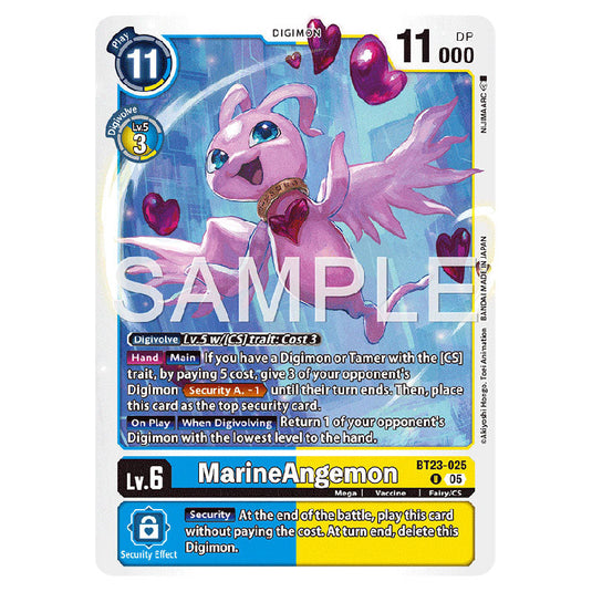 MarineAngemon BT23-025 card from the Digimon set BT-23: Booster Hackers' Slumber