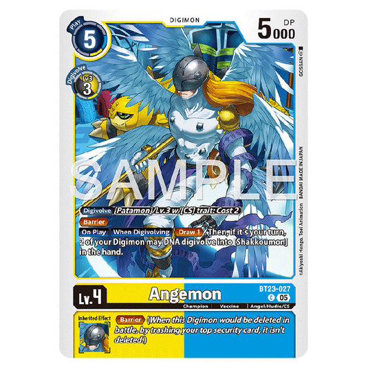 Angemon BT23-027 card from the Digimon set BT-23: Booster Hackers' Slumber