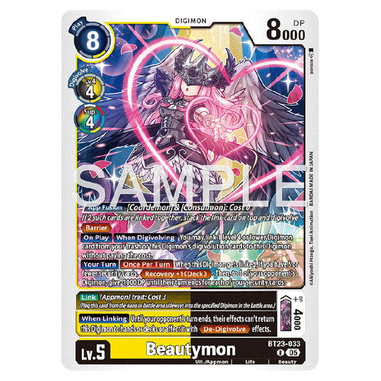 Beautymon BT23-033 card from the Digimon set BT-23: Booster Hackers' Slumber