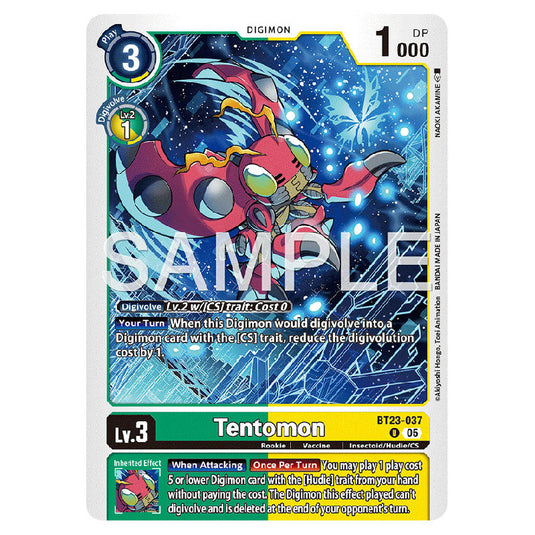 Tentomon BT23-037 card from the Digimon set BT-23: Booster Hackers' Slumber