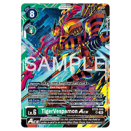 TigerVespamon BT23-045 card from the Digimon set BT-23: Booster Hackers' Slumber