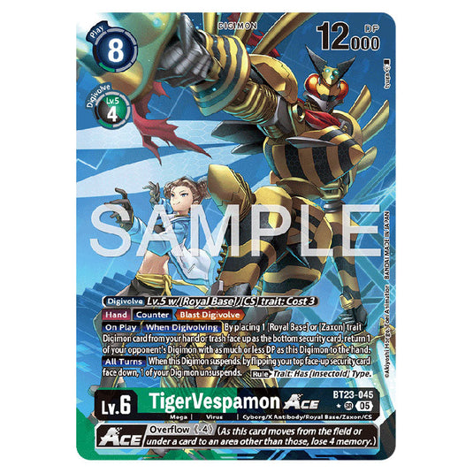 TigerVespamon BT23-045A card from the Digimon set BT-23: Booster Hackers' Slumber