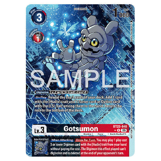 Gotsumon BT23-048A card from the Digimon set BT-23: Booster Hackers' Slumber
