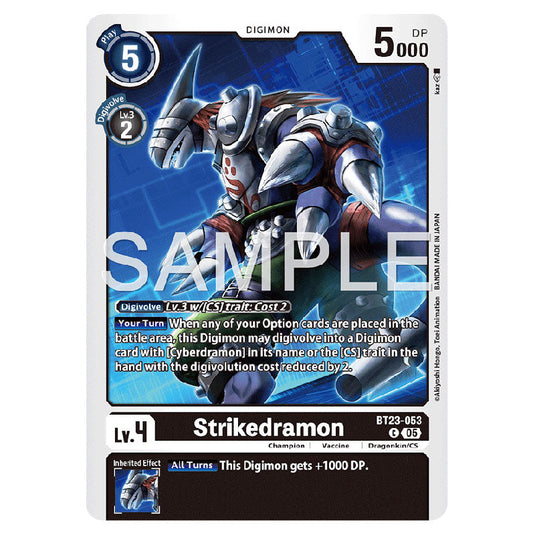 Strikedramon BT23-053 card from the Digimon set BT-23: Booster Hackers' Slumber