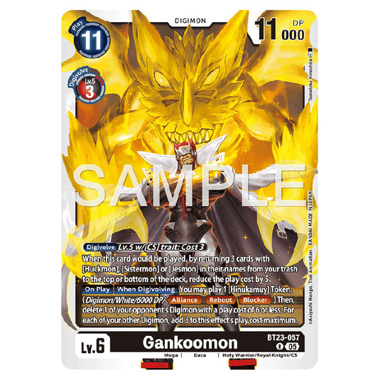 Gankoomon BT23-057 card from the Digimon set BT-23: Booster Hackers' Slumber