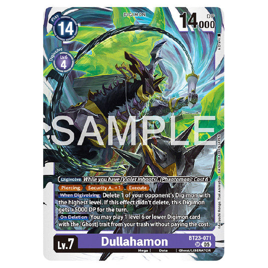 Dullahamon BT23-071 card from the Digimon set BT-23: Booster Hackers' Slumber