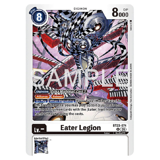 Eater Legion BT23-074 card from the Digimon set BT-23: Booster Hackers' Slumber