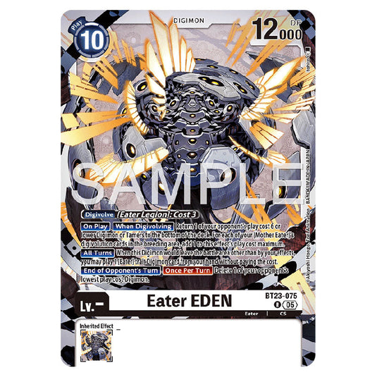 Eater EDEN BT23-075 card from the Digimon set BT-23: Booster Hackers' Slumber