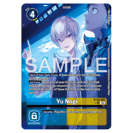 Yu Nogi BT23-080A card from the Digimon set BT-23: Booster Hackers' Slumber
