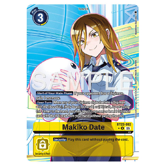 Makiko Date BT23-082A card from the Digimon set BT-23: Booster Hackers' Slumber