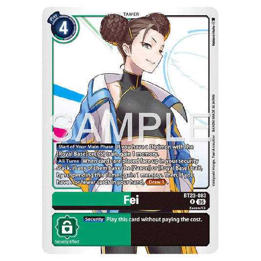 Fei BT23-083 card from the Digimon set BT-23: Booster Hackers' Slumber