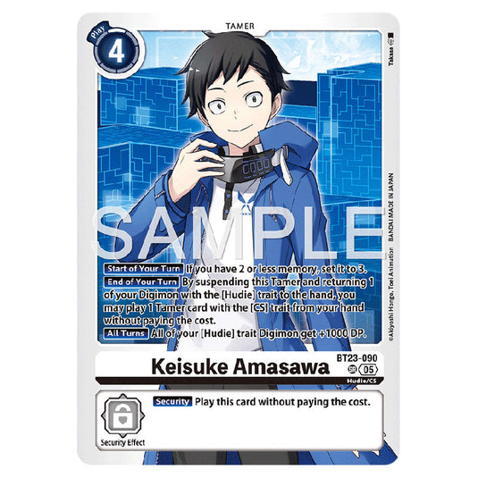 Keisuke Amasawa BT23-090 card from the Digimon set BT-23: Booster Hackers' Slumber