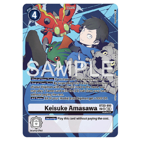 Keisuke Amasawa BT23-090B card from the Digimon set BT-23: Booster Hackers' Slumber