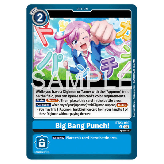Big Bang Punch! BT23-093 card from the Digimon set BT-23: Booster Hackers' Slumber
