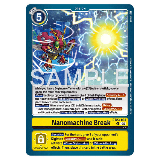 Nanomachine Break BT23-094 card from the Digimon set BT-23: Booster Hackers' Slumber