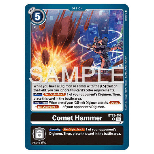 Comet Hammer BT23-096 card from the Digimon set BT-23: Booster Hackers' Slumber
