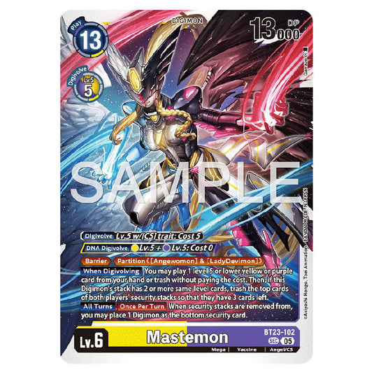 Mastemon BT23-102 card from the Digimon set BT-23: Booster Hackers' Slumber