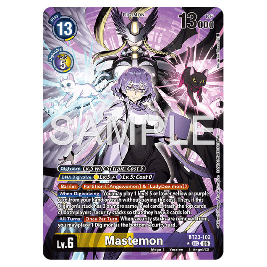 Mastemon BT23-102A card from the Digimon set BT-23: Booster Hackers' Slumber