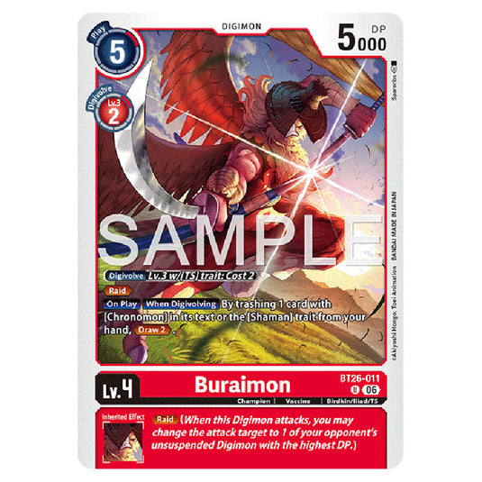 Buraimon BT26-011 card from the Digimon set Timeless Bonds