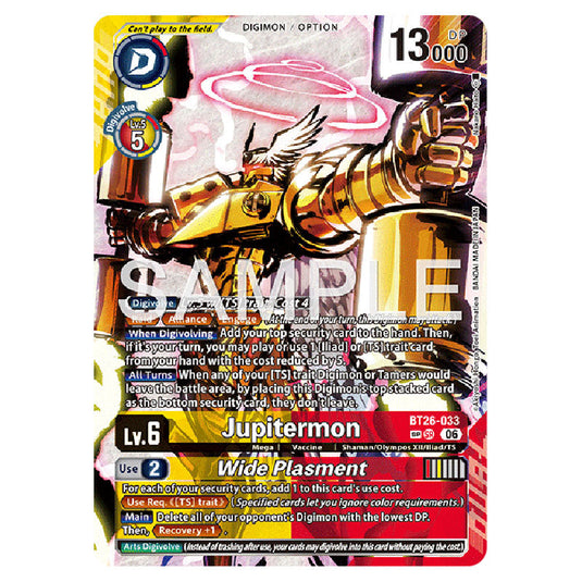 Jupitermon BT26-033b card from the Digimon set Timeless Bonds