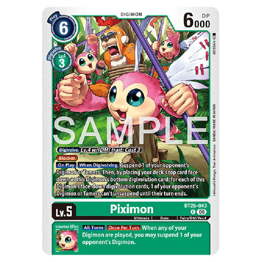 Piximon BT26-043 card from the Digimon set Timeless Bonds