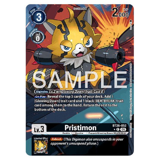 Pristimon BT26-052a card from the Digimon set Timeless Bonds
