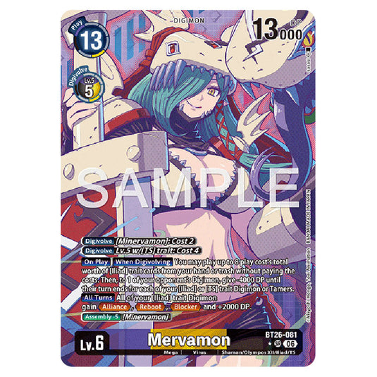 Mervamon BT26-081a card from the Digimon set Timeless Bonds